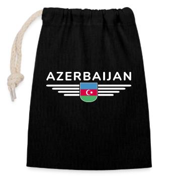 Aserbaidschan Design – Für Fans & Reisende - Verschließbarer Geschenkbeutel aus Baumwolle (14x20cm) - Schwarz - Vorne