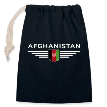 Afghanistan Design – Stolz und Kultur - Verschließbarer Geschenkbeutel aus Baumwolle (14x20cm) - Navy - Vorne