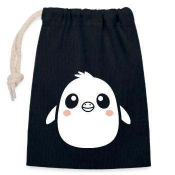 penguin - Closable cotton gift bag (14x20cm) - navy - Front