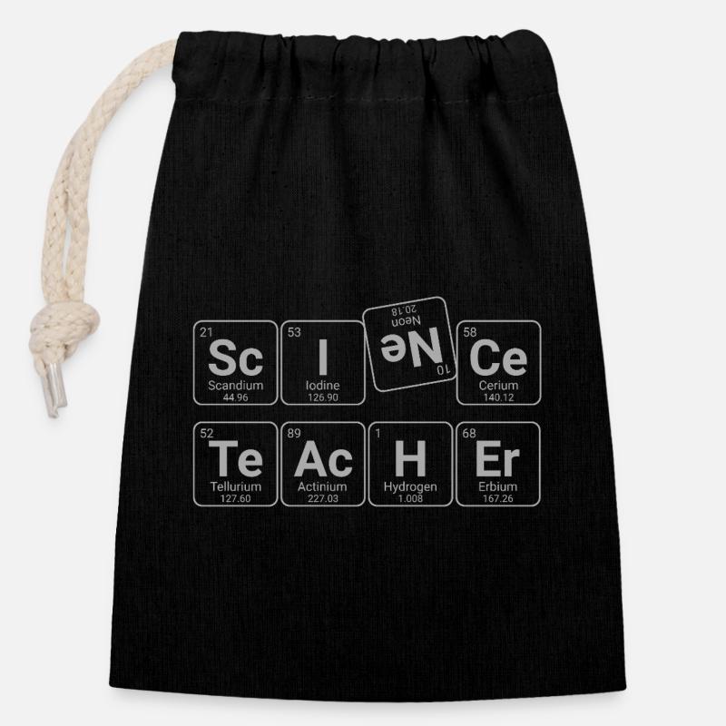 Science Teacher - Closable cotton gift bag (14x20cm) - black