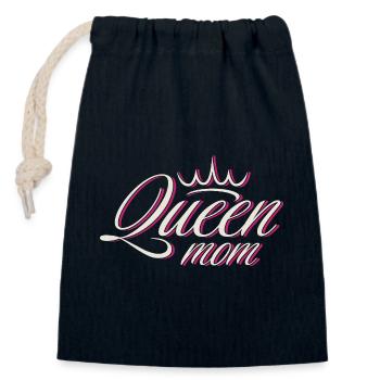 Krone Queen Mama T-Shirt Design - Verschließbarer Geschenkbeutel aus Baumwolle (14x20cm) - Navy - Vorne