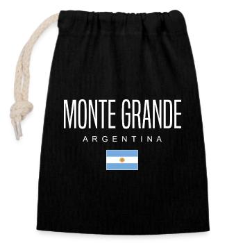 Monte Grande Argentinien Argentinier - Verschließbarer Geschenkbeutel aus Baumwolle (14x20cm) - Schwarz - Vorne