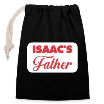 Isaac's Father Celebratory Design - Closable cotton gift bag (14x20cm) - black - Front