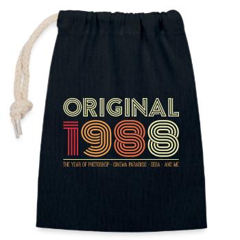 "ORIGINAL 1988" Retro Tribute – Vintage Icons - Closable cotton gift bag (14x20cm) - navy - Front