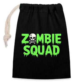 Zombie Squad – Équipe d’Halloween effrayante - Sac cadeau en coton avec cordon (14 x 20 cm) - noir - Devant