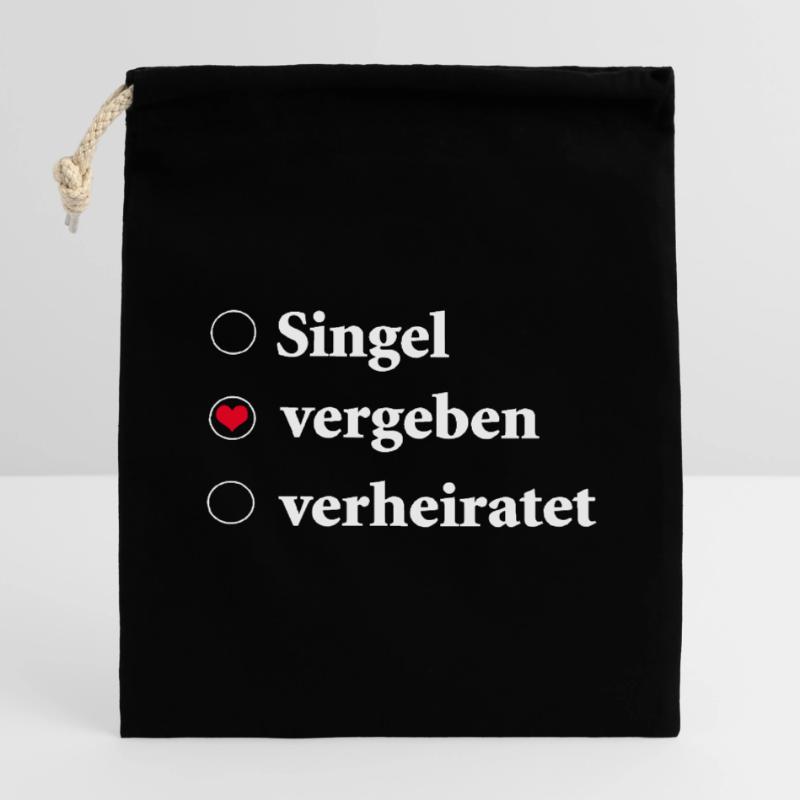 Sélection du statut de la relation Célibataire - Pris Sac cadeau en coton avec cordon (14 x 20 cm)