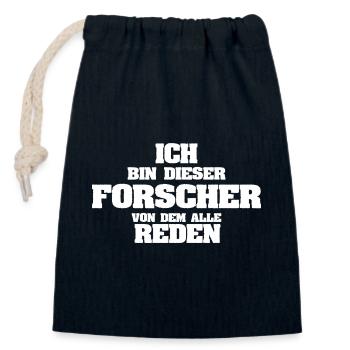 Profession Researcher - Closable cotton gift bag (14x20cm) - navy - Front
