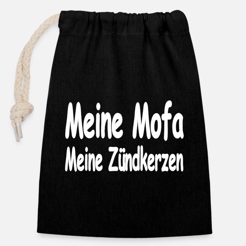 Mofa - Verschließbarer Geschenkbeutel aus Baumwolle (14x20cm) - Schwarz