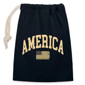 Amerika Camouflage Flagge - Verschließbarer Geschenkbeutel aus Baumwolle (14x20cm) - Navy - Vorne