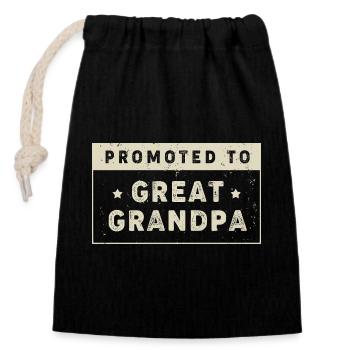 Grandpa Grandpa Grandchild Grandpa - Closable cotton gift bag (14x20cm) - black - Front