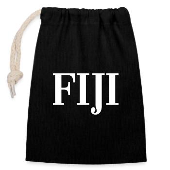 Fiji - Fiji - Islands - Pacific - South Seas - Closable cotton gift bag (14x20cm) - black - Front