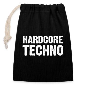 Hardcore Techno Distressed - Closable cotton gift bag (14x20cm) - black - Front