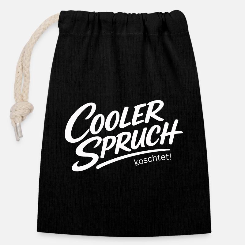 Cool saying koschtet – dialect irony design - Closable cotton gift bag (14x20cm) - black