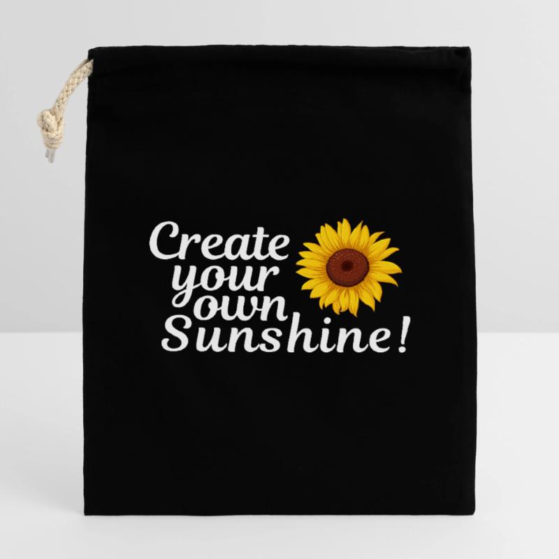 Sonnenblumen-Feeling: Deine eigene Sonne Verschließbarer Geschenkbeutel aus Baumwolle (14x20cm)