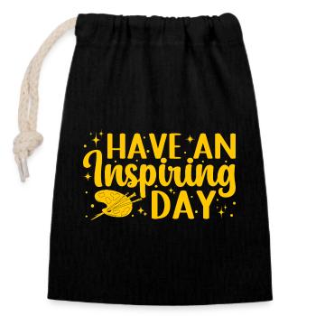 Artiste peintre graphique offre un cadeau inspirant pour la journée - Sac cadeau en coton avec cordon (14 x 20 cm) - noir - Devant