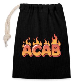 ACAB - Anti-Cops Tee - Closable cotton gift bag (14x20cm) - black - Front