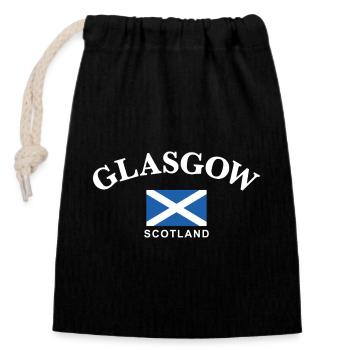 Glasgow, Écosse - Sac cadeau en coton avec cordon (14 x 20 cm) - noir - Devant