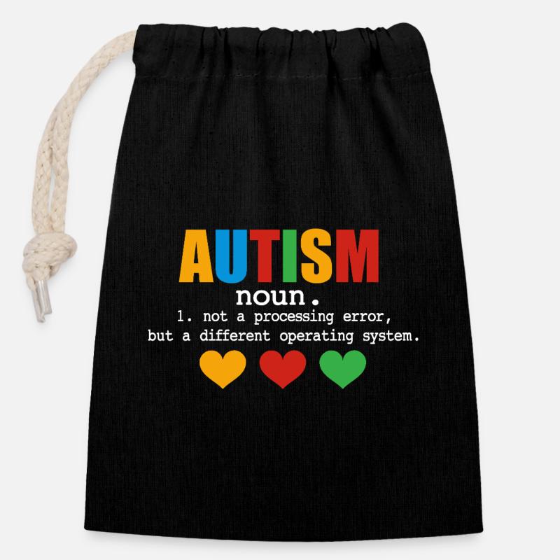 Autism Definition - Verschließbarer Geschenkbeutel aus Baumwolle (14x20cm) - Schwarz