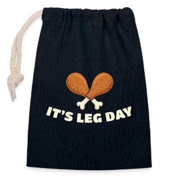 Leg Day Drumsticks Duo - Closable cotton gift bag (14x20cm) - navy - Front