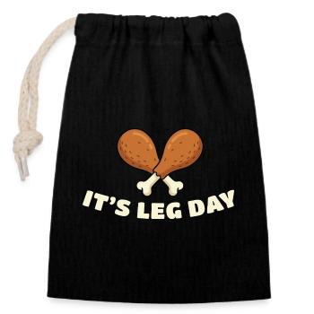 Leg Day Drumsticks Duo - Closable cotton gift bag (14x20cm) - black - Front