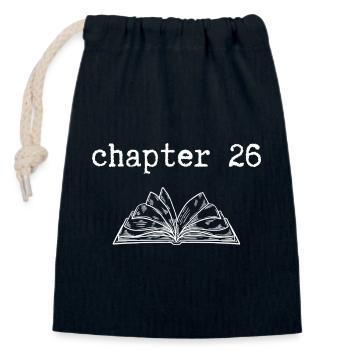 chapter 26 Birthday - Closable cotton gift bag (14x20cm) - navy - Front