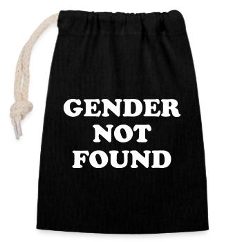 Gender Not Found - Verschließbarer Geschenkbeutel aus Baumwolle (14x20cm) - Schwarz - Vorne