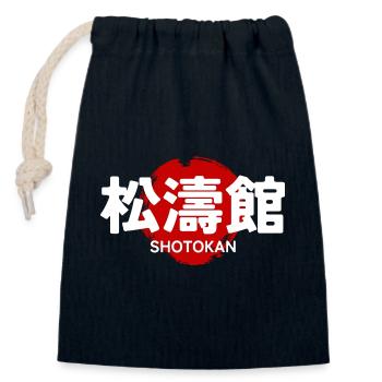 Shotokan Karate Martial Art GYM Japanese Kanji - Closable cotton gift bag (14x20cm) - navy - Front