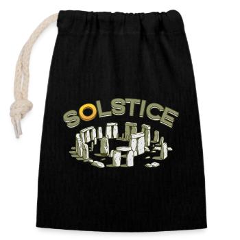 Litha Pagan Summer Solstice Midsummer Midsommar - Closable cotton gift bag (14x20cm) - black - Front