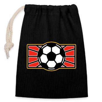 Crimson Football Crest - Closable cotton gift bag (14x20cm) - black - Front