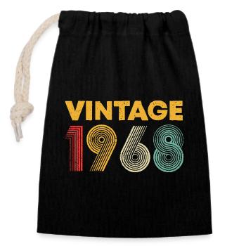 Vintage grafisches Logo von 1988 - Verschließbarer Geschenkbeutel aus Baumwolle (14x20cm) - Schwarz - Vorne