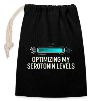 Serotonin Optimizing - Closable cotton gift bag (14x20cm) - black - Front