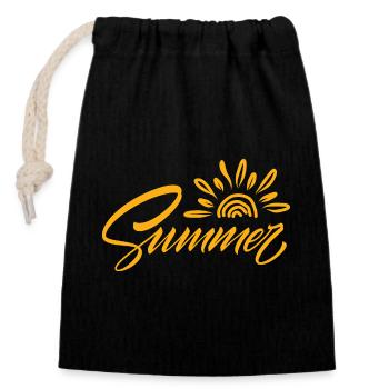 Summer Sunshine Summer - Closable cotton gift bag (14x20cm) - black - Front