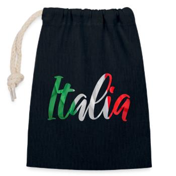 Italia Ribbon Flag Colors - Closable cotton gift bag (14x20cm) - navy - Front