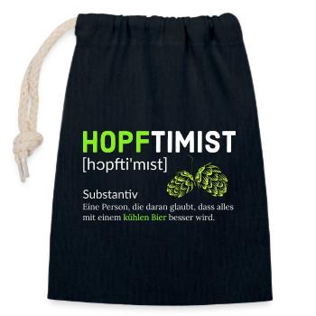 Hopftimist Bier Lustiger Spruch Humor - Verschließbarer Geschenkbeutel aus Baumwolle (14x20cm) - Navy - Vorne