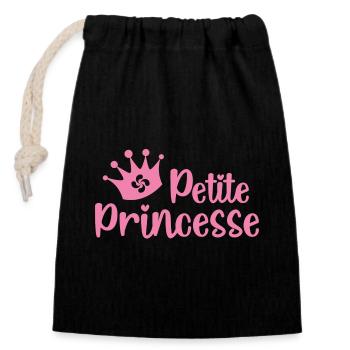 Petite Princesse Basque - Sac cadeau en coton avec cordon (14 x 20 cm) - noir - Devant