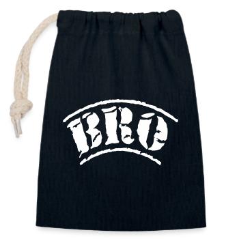 bro sis brother sister family love big little best - Closable cotton gift bag (14x20cm) - navy - Front