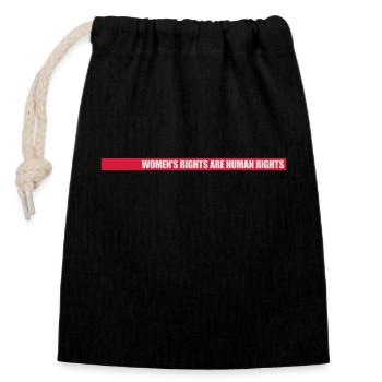 womens rights feminist quote - Closable cotton gift bag (14x20cm) - black - Front