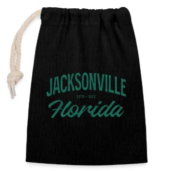 Jacksonville Florida Vintage Script - Verschließbarer Geschenkbeutel aus Baumwolle (14x20cm) - Schwarz - Vorne