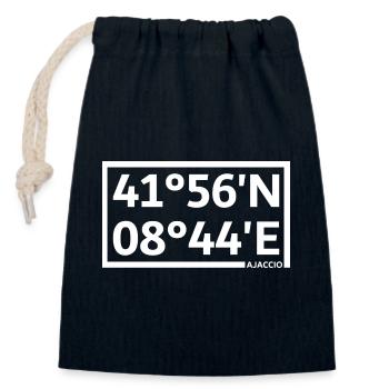 Ajaccio coordinates - Closable cotton gift bag (14x20cm) - navy - Front