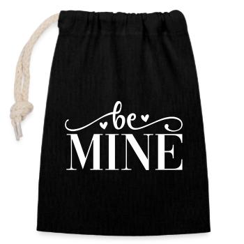 Be Mine Heart - Closable cotton gift bag (14x20cm) - black - Front