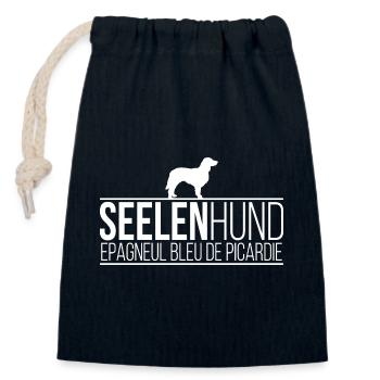 Epagneul Bleu de Picardie Seelenhund Hunde - Verschließbarer Geschenkbeutel aus Baumwolle (14x20cm) - Navy - Vorne