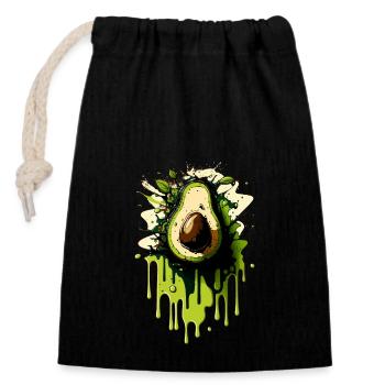 Avocado - Closable cotton gift bag (14x20cm) - black - Front