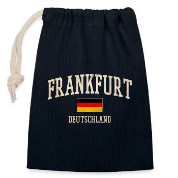 Frankfurt Germany Vintage Flag Tee - Closable cotton gift bag (14x20cm) - navy - Front