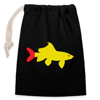 Epalzeorhynchos bicolor rouge et jaune - Sac cadeau en coton avec cordon (14 x 20 cm) - noir - Devant