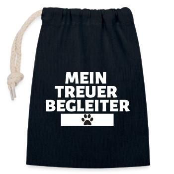 Mein treuer Begleiter Hundefreund - Verschließbarer Geschenkbeutel aus Baumwolle (14x20cm) - Navy - Vorne