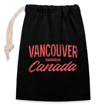 Vancouver Canada Vintage Print - Closable cotton gift bag (14x20cm) - black - Front