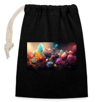 Crystal cove - Closable cotton gift bag (14x20cm) - black - Front