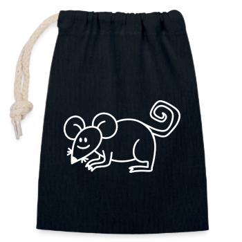 Anti-zoo Dix-huit Blancs - Sac cadeau en coton avec cordon (14 x 20 cm) - bleu marine - Devant