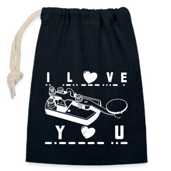 Radio Morse Hobby Mortar Radio Technician - Closable cotton gift bag (14x20cm) - navy - Front
