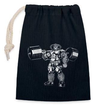 Viking Bodybuilder Gym Warrior Fitness Design - Sac cadeau en coton avec cordon (14 x 20 cm) - bleu marine - Devant